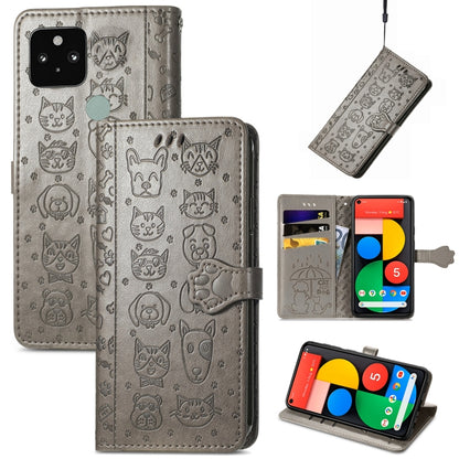 Cat and Dog Embossed Leather Phone Case, For Google Pixel 5, For Google Pixel 5 XL, For Google Pixel 11 / 11 Pro, For Google Pixel 10 / 10 Pro, For Google Pixel 9 / 9 Pro