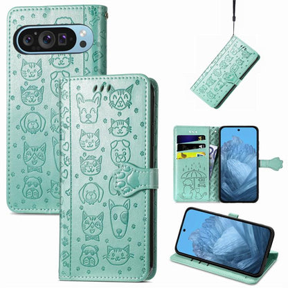 Cat and Dog Embossed Leather Phone Case, For Google Pixel 5, For Google Pixel 5 XL, For Google Pixel 11 / 11 Pro, For Google Pixel 10 / 10 Pro, For Google Pixel 9 / 9 Pro