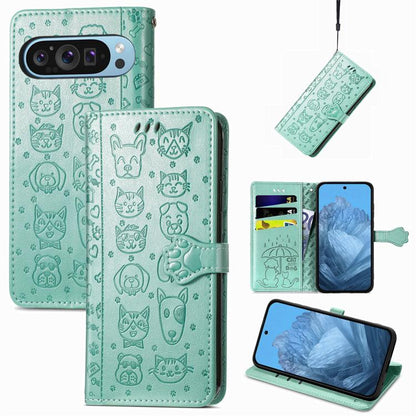 Cat and Dog Embossed Leather Phone Case, For Google Pixel 5, For Google Pixel 5 XL, For Google Pixel 11 / 11 Pro, For Google Pixel 10 / 10 Pro, For Google Pixel 9 / 9 Pro