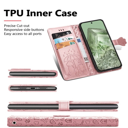 Cat and Dog Embossed Leather Phone Case, For Google Pixel 5, For Google Pixel 5 XL, For Google Pixel 11 / 11 Pro, For Google Pixel 10 / 10 Pro, For Google Pixel 9 / 9 Pro