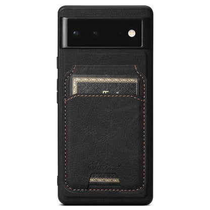 Black litchi-textured leather detachable wallet phone case with front card pocket