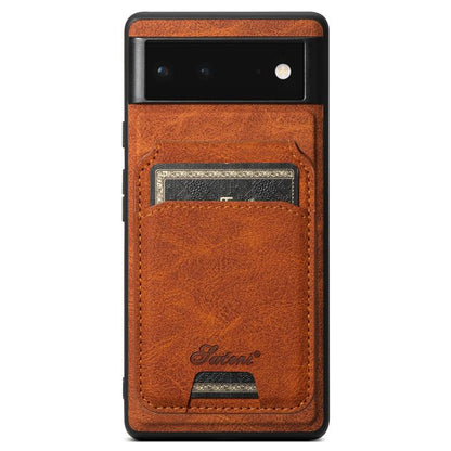 Orange litchi-textured leather detachable wallet phone case with front card pocket