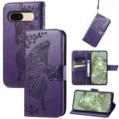 Butterfly Love Flower Embossed Leather Phone Case, For Google Pixel 11 Pro XL, For Google Pixel 10a, For Google Pixel 10 Pro XL, For Google Pixel 9a, For Google Pixel 9 Pro XL, For Google Pixel 8a, For Google Pixel 11 / 11 Pro                          ...