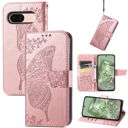 Butterfly Love Flower Embossed Leather Phone Case, For Google Pixel 11 Pro XL, For Google Pixel 10a, For Google Pixel 10 Pro XL, For Google Pixel 9a, For Google Pixel 9 Pro XL, For Google Pixel 8a, For Google Pixel 11 / 11 Pro                          ...