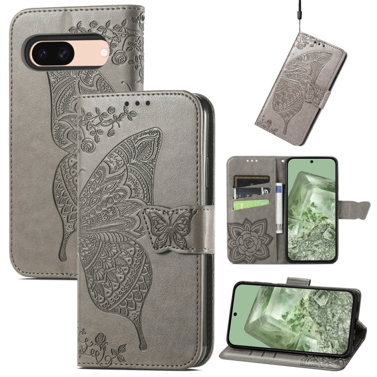 Butterfly Love Flower Embossed Leather Phone Case, For Google Pixel 11 Pro XL, For Google Pixel 10a, For Google Pixel 10 Pro XL, For Google Pixel 9a, For Google Pixel 9 Pro XL, For Google Pixel 8a, For Google Pixel 11 / 11 Pro                          ...