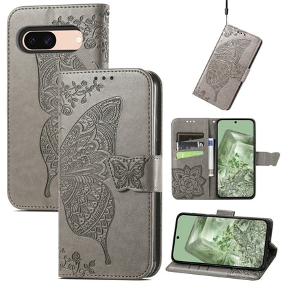 Butterfly Love Flower Embossed Leather Phone Case, For Google Pixel 11 Pro XL, For Google Pixel 10a, For Google Pixel 10 Pro XL, For Google Pixel 9a, For Google Pixel 9 Pro XL, For Google Pixel 8a, For Google Pixel 11 / 11 Pro                          ...