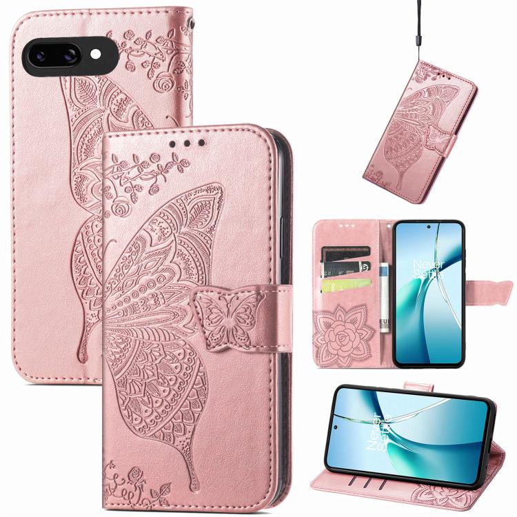Butterfly Love Flower Embossed Leather Phone Case, For Google Pixel 11 Pro XL, For Google Pixel 10a, For Google Pixel 10 Pro XL, For Google Pixel 9a, For Google Pixel 9 Pro XL, For Google Pixel 8a, For Google Pixel 11 / 11 Pro                          ...