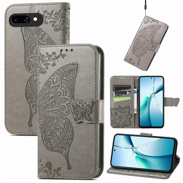 Butterfly Love Flower Embossed Leather Phone Case, For Google Pixel 11 Pro XL, For Google Pixel 10a, For Google Pixel 10 Pro XL, For Google Pixel 9a, For Google Pixel 9 Pro XL, For Google Pixel 8a, For Google Pixel 11 / 11 Pro                          ...