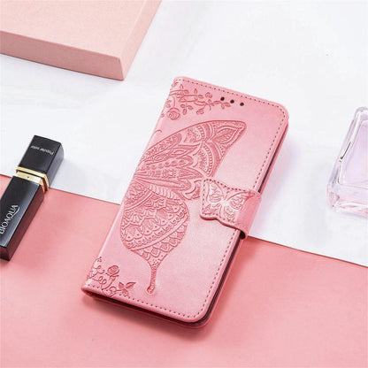 Butterfly Love Flower Embossed Leather Phone Case, For Google Pixel 11 Pro XL, For Google Pixel 10a, For Google Pixel 10 Pro XL, For Google Pixel 9a, For Google Pixel 9 Pro XL, For Google Pixel 8a, For Google Pixel 11 / 11 Pro                          ...