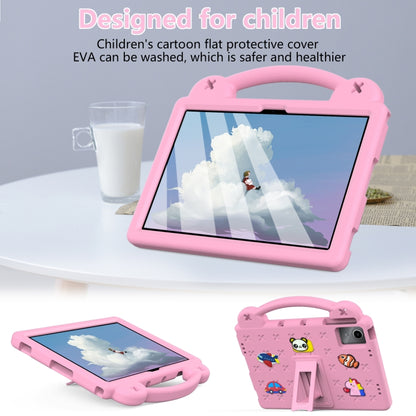 Children's pink EVA tablet case with fold-out kickstand and carrying handle
