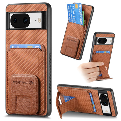 Carbon Fiber Card Bag Fold Stand Phone Case, For Google Pixel 11 Pro XL, For Google Pixel 11, For Google Pixel 11 Pro, For Google Pixel 10 Pro XL, For Google Pixel 9a, For Google Pixel 9 Pro XL, For Google Pixel 8 Pro, For Google Pixel 8               ...