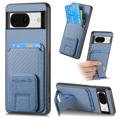 Carbon Fiber Card Bag Fold Stand Phone Case, For Google Pixel 11 Pro XL, For Google Pixel 11, For Google Pixel 11 Pro, For Google Pixel 10 Pro XL, For Google Pixel 9a, For Google Pixel 9 Pro XL, For Google Pixel 8 Pro, For Google Pixel 8               ...