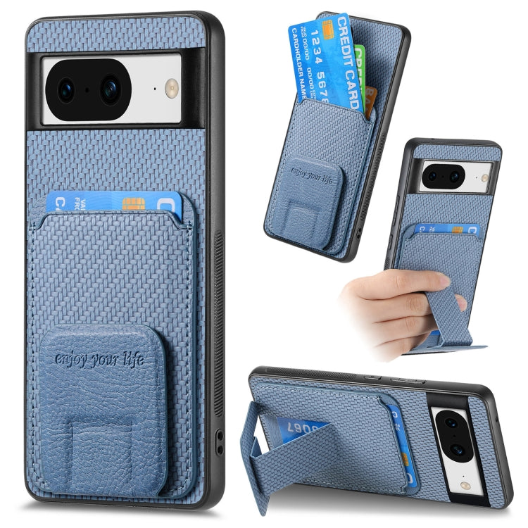 Carbon Fiber Card Bag Fold Stand Phone Case, For Google Pixel 11 Pro XL, For Google Pixel 11, For Google Pixel 11 Pro, For Google Pixel 10 Pro XL, For Google Pixel 9a, For Google Pixel 9 Pro XL, For Google Pixel 8 Pro, For Google Pixel 8               ...