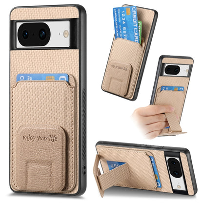 Carbon Fiber Card Bag Fold Stand Phone Case, For Google Pixel 11 Pro XL, For Google Pixel 11, For Google Pixel 11 Pro, For Google Pixel 10 Pro XL, For Google Pixel 9a, For Google Pixel 9 Pro XL, For Google Pixel 8 Pro, For Google Pixel 8               ...