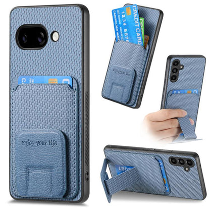 Carbon Fiber Card Bag Fold Stand Phone Case, For Google Pixel 11 Pro XL, For Google Pixel 11, For Google Pixel 11 Pro, For Google Pixel 10 Pro XL, For Google Pixel 9a, For Google Pixel 9 Pro XL, For Google Pixel 8 Pro, For Google Pixel 8               ...