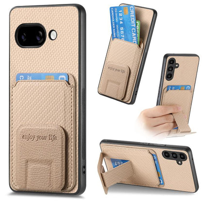 Carbon Fiber Card Bag Fold Stand Phone Case, For Google Pixel 11 Pro XL, For Google Pixel 11, For Google Pixel 11 Pro, For Google Pixel 10 Pro XL, For Google Pixel 9a, For Google Pixel 9 Pro XL, For Google Pixel 8 Pro, For Google Pixel 8               ...