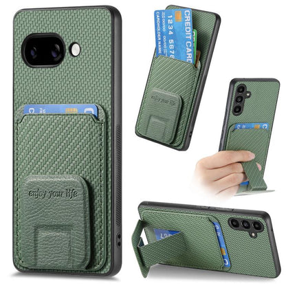 Carbon Fiber Card Bag Fold Stand Phone Case, For Google Pixel 11 Pro XL, For Google Pixel 11, For Google Pixel 11 Pro, For Google Pixel 10 Pro XL, For Google Pixel 9a, For Google Pixel 9 Pro XL, For Google Pixel 8 Pro, For Google Pixel 8               ...