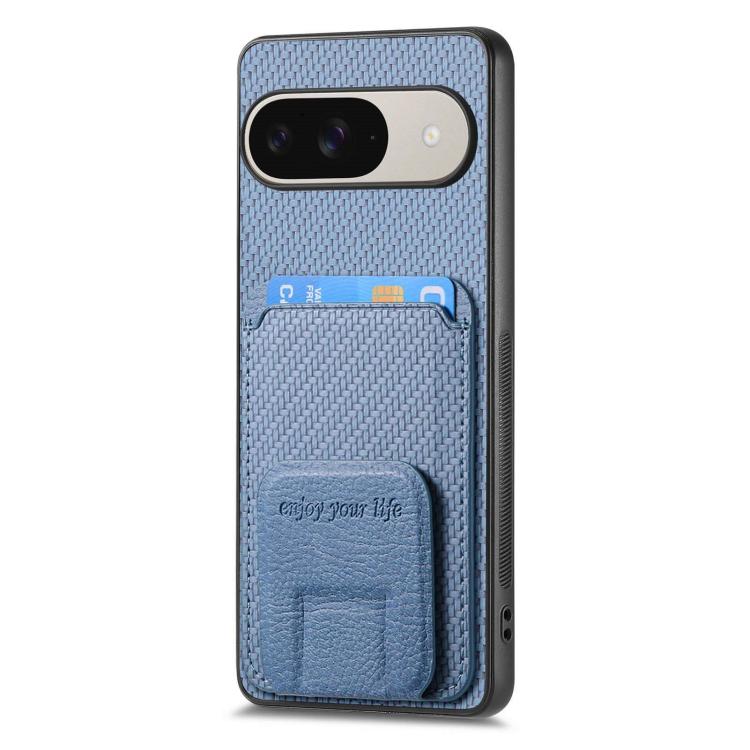Carbon Fiber Card Bag Fold Stand Phone Case, For Google Pixel 11 Pro XL, For Google Pixel 11, For Google Pixel 11 Pro, For Google Pixel 10 Pro XL, For Google Pixel 9a, For Google Pixel 9 Pro XL, For Google Pixel 8 Pro, For Google Pixel 8               ...