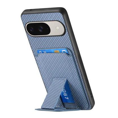 Carbon Fiber Card Bag Fold Stand Phone Case, For Google Pixel 11 Pro XL, For Google Pixel 11, For Google Pixel 11 Pro, For Google Pixel 10 Pro XL, For Google Pixel 9a, For Google Pixel 9 Pro XL, For Google Pixel 8 Pro, For Google Pixel 8               ...