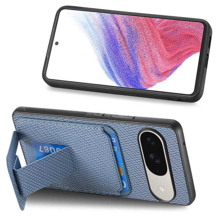 Carbon Fiber Card Bag Fold Stand Phone Case, For Google Pixel 11 Pro XL, For Google Pixel 11, For Google Pixel 11 Pro, For Google Pixel 10 Pro XL, For Google Pixel 9a, For Google Pixel 9 Pro XL, For Google Pixel 8 Pro, For Google Pixel 8               ...