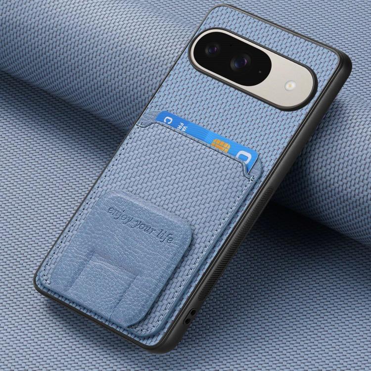 Carbon Fiber Card Bag Fold Stand Phone Case, For Google Pixel 11 Pro XL, For Google Pixel 11, For Google Pixel 11 Pro, For Google Pixel 10 Pro XL, For Google Pixel 9a, For Google Pixel 9 Pro XL, For Google Pixel 8 Pro, For Google Pixel 8               ...