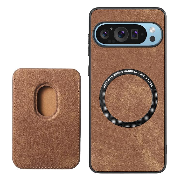 Retro Leather Card Bag Magnetic Phone Case, For Google Pixel 9 / 9 Pro