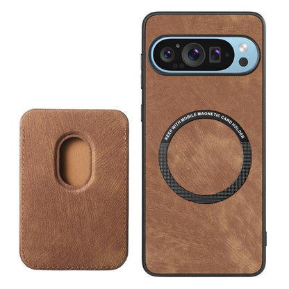 Retro Leather Card Bag Magnetic Phone Case, For Google Pixel 9 / 9 Pro