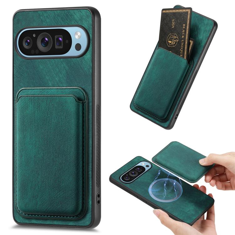 Retro Leather Card Bag Magnetic Phone Case, For Google Pixel 9 / 9 Pro