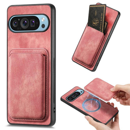 Retro Leather Card Bag Magnetic Phone Case, For Google Pixel 9 / 9 Pro