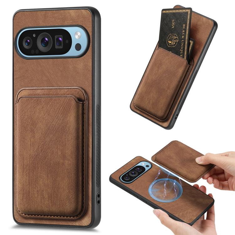 Retro Leather Card Bag Magnetic Phone Case, For Google Pixel 11 Pro XL, For Google Pixel 11, For Google Pixel 11 Pro, For Google Pixel 10 Pro XL, For Google Pixel 9A, For Google Pixel 9 Pro XL, For Google Pixel 8 Pro, For Google Pixel 8                ...
