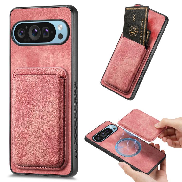 Retro Leather Card Bag Magnetic Phone Case, For Google Pixel 11 Pro XL, For Google Pixel 11, For Google Pixel 11 Pro, For Google Pixel 10 Pro XL, For Google Pixel 9A, For Google Pixel 9 Pro XL, For Google Pixel 8 Pro, For Google Pixel 8                ...