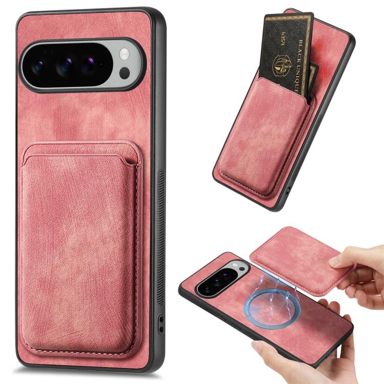 Retro Leather Card Bag Magnetic Phone Case, For Google Pixel 11 Pro XL, For Google Pixel 11, For Google Pixel 11 Pro, For Google Pixel 10 Pro XL, For Google Pixel 9A, For Google Pixel 9 Pro XL, For Google Pixel 8 Pro, For Google Pixel 8                ...