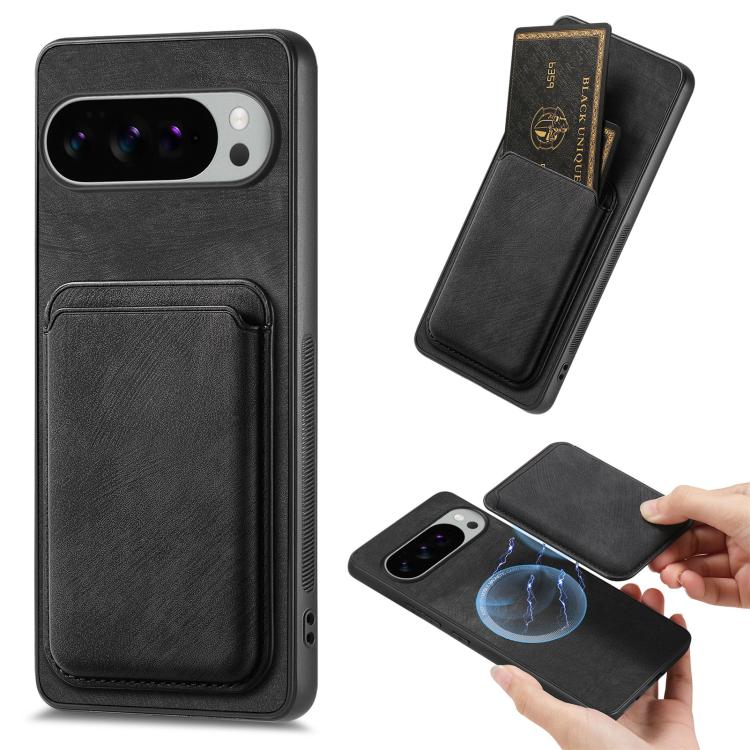 Retro Leather Card Bag Magnetic Phone Case, For Google Pixel 11 Pro XL, For Google Pixel 11, For Google Pixel 11 Pro, For Google Pixel 10 Pro XL, For Google Pixel 9A, For Google Pixel 9 Pro XL, For Google Pixel 8 Pro, For Google Pixel 8                ...