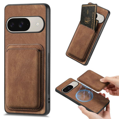 Retro Leather Card Bag Magnetic Phone Case, For Google Pixel 11 Pro XL, For Google Pixel 11, For Google Pixel 11 Pro, For Google Pixel 10 Pro XL, For Google Pixel 9A, For Google Pixel 9 Pro XL, For Google Pixel 8 Pro, For Google Pixel 8                ...
