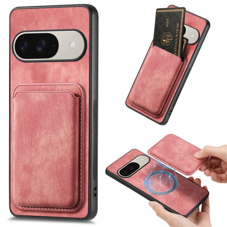 Retro Leather Card Bag Magnetic Phone Case, For Google Pixel 11 Pro XL, For Google Pixel 11, For Google Pixel 11 Pro, For Google Pixel 10 Pro XL, For Google Pixel 9A, For Google Pixel 9 Pro XL, For Google Pixel 8 Pro, For Google Pixel 8                ...