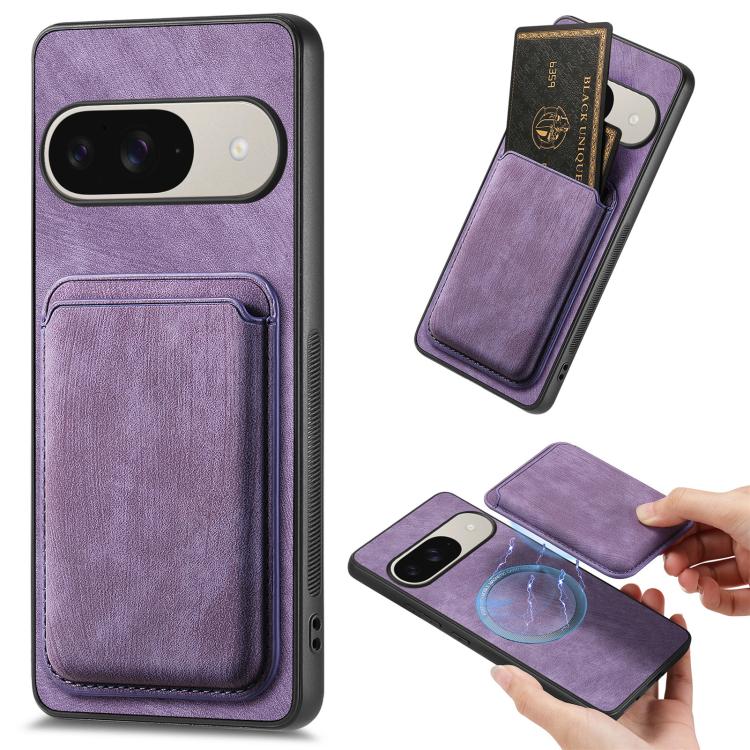 Retro Leather Card Bag Magnetic Phone Case, For Google Pixel 11 Pro XL, For Google Pixel 11, For Google Pixel 11 Pro, For Google Pixel 10 Pro XL, For Google Pixel 9A, For Google Pixel 9 Pro XL, For Google Pixel 8 Pro, For Google Pixel 8                ...