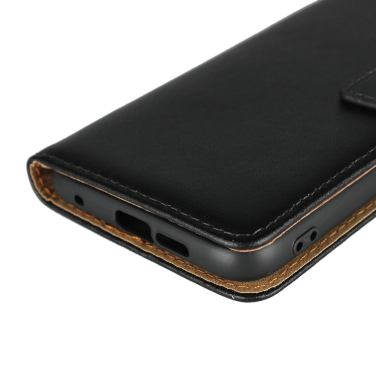 Leather flip holster with reinforced bottom edge and port cutouts.