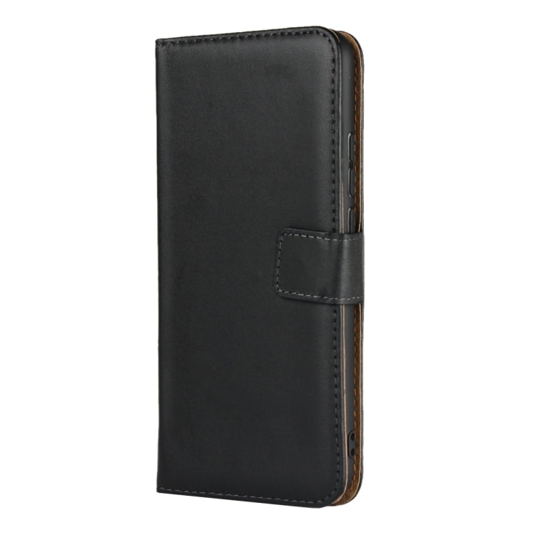 Black leather phone flip wallet holster for Huawei Mate 20 Lite, side with closure strap