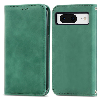 Green magnetic flip leather phone case, flip cover closed with cutout speaker holes