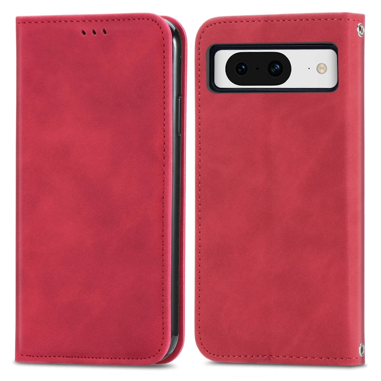 Red magnetic flip leather phone case, front cover closed and camera window visible