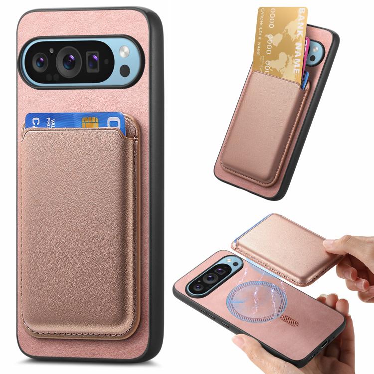 Retro Magsafe Card Bag PU Back Cover Phone Case, For Google Pixel 7, For Google Pixel 10 / 10 Pro