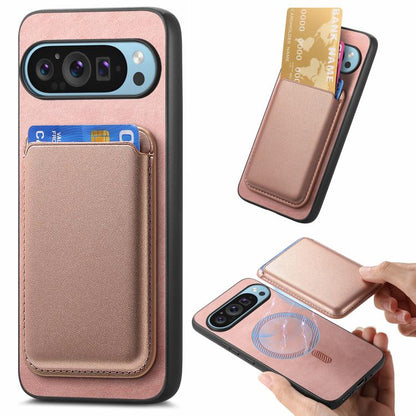 Retro Magsafe Card Bag PU Back Cover Phone Case, For Google Pixel 7, For Google Pixel 10 / 10 Pro
