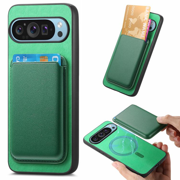 Retro Magsafe Card Bag PU Back Cover Phone Case, For Google Pixel 7, For Google Pixel 10 / 10 Pro