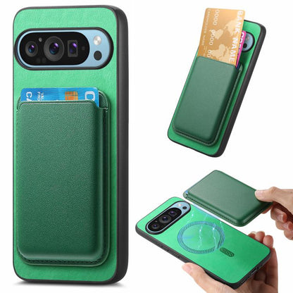 Retro Magsafe Card Bag PU Back Cover Phone Case, For Google Pixel 7, For Google Pixel 10 / 10 Pro