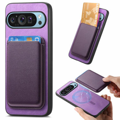 Retro Magsafe Card Bag PU Back Cover Phone Case, For Google Pixel 11 Pro XL, For Google Pixel 11, For Google Pixel 11 Pro, For Google Pixel 10 Pro XL, For Google Pixel 9a, For Google Pixel 9 Pro XL, For Google Pixel 9 Pro, For Google Pixel 9           ...