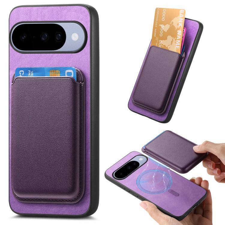 Retro Magsafe Card Bag PU Back Cover Phone Case, For Google Pixel 11 Pro XL, For Google Pixel 11, For Google Pixel 11 Pro, For Google Pixel 10 Pro XL, For Google Pixel 9a, For Google Pixel 9 Pro XL, For Google Pixel 9 Pro, For Google Pixel 9           ...