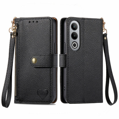 Love Zipper Lanyard Leather Phone Case, For OnePlus 15, For OnePlus Ace 3 Pro, For OnePlus Nord  CE4, For OnePlus Nord N30 SE