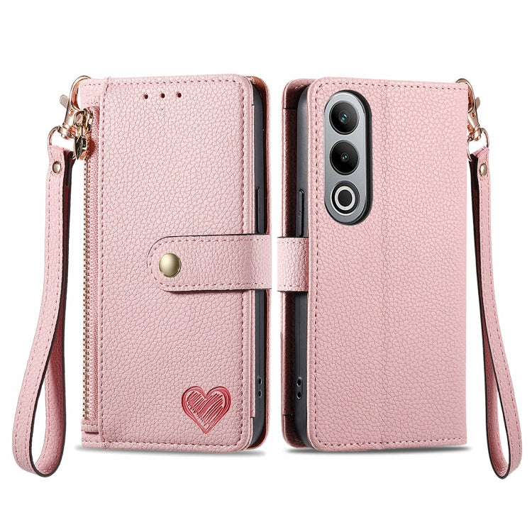 Love Zipper Lanyard Leather Phone Case, For OnePlus 15, For OnePlus Ace 3 Pro, For OnePlus Nord  CE4, For OnePlus Nord N30 SE