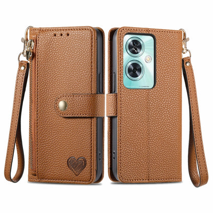 Love Zipper Lanyard Leather Phone Case, For OnePlus 15, For OnePlus Ace 3 Pro, For OnePlus Nord  CE4, For OnePlus Nord N30 SE