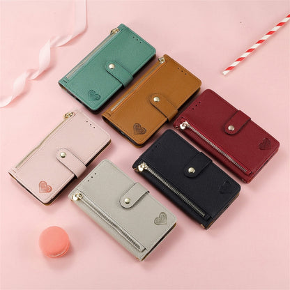 Love Zipper Lanyard Leather Phone Case, For OnePlus 15, For OnePlus Ace 3 Pro, For OnePlus Nord  CE4, For OnePlus Nord N30 SE